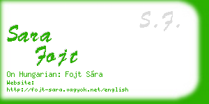 sara fojt business card