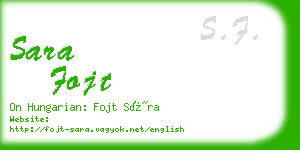 sara fojt business card